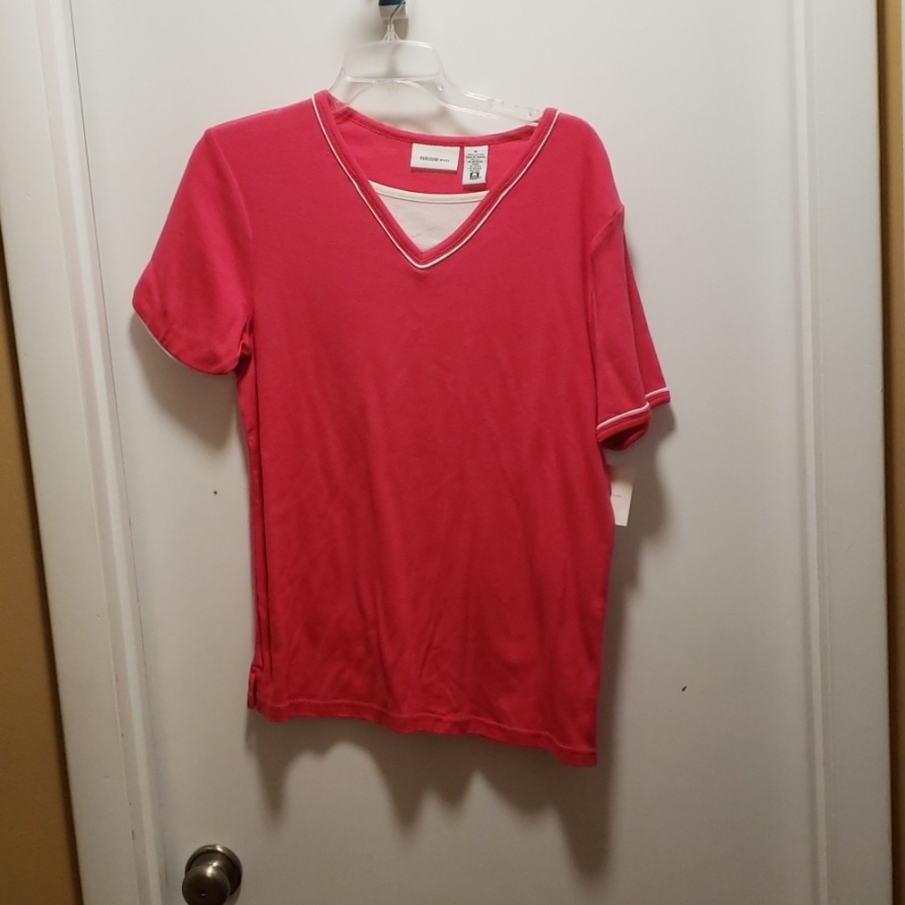 Pink and white tee